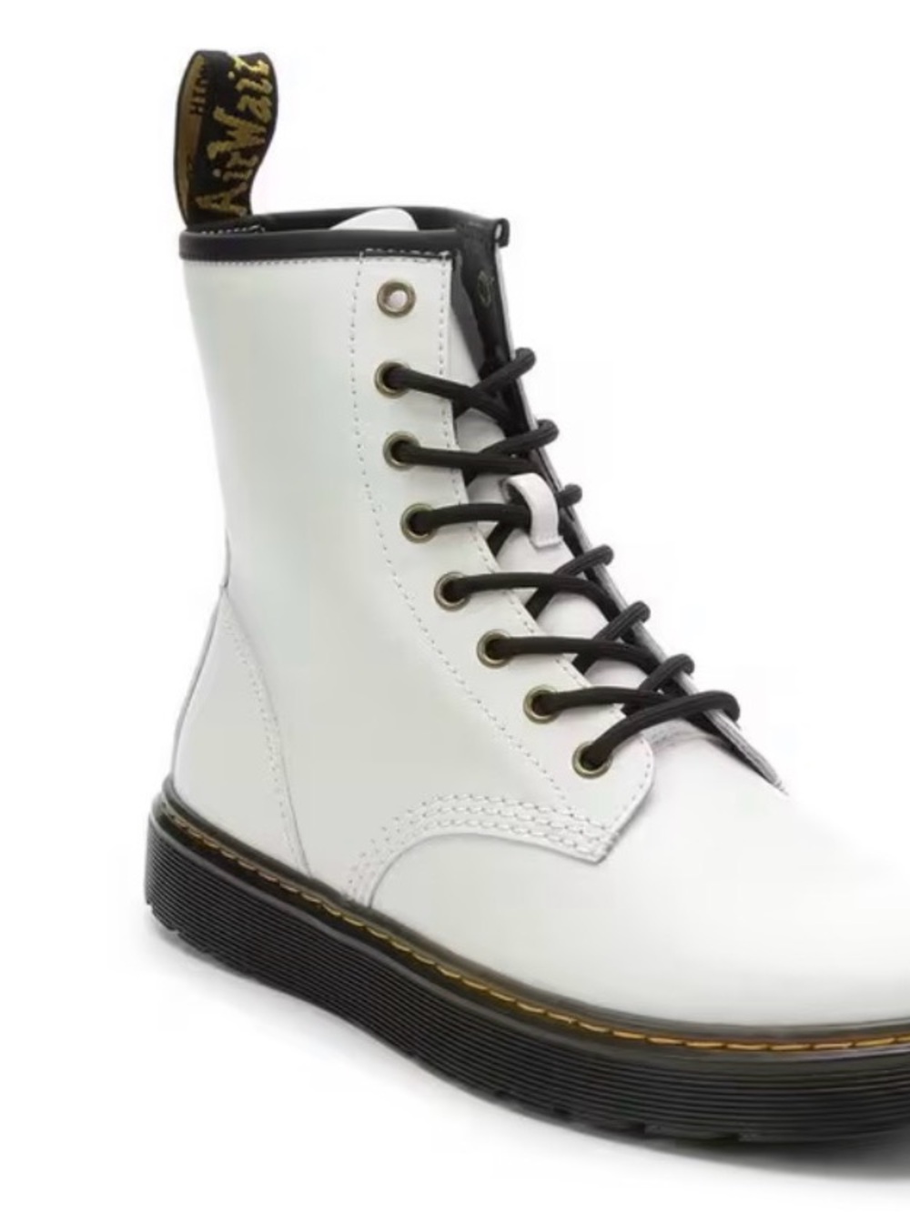 New- Dr. Martens White Leather Boots Womens 9 / Mens 8. Zavala Combat Boot